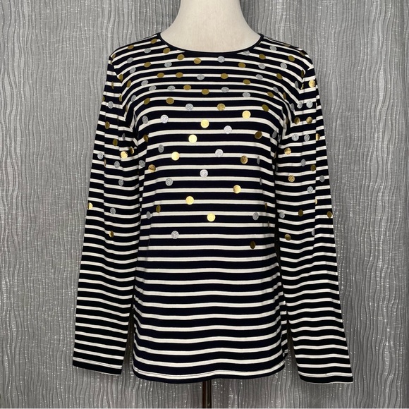 Talbots metallic dot striped tee - Picture 4 of 7